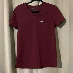 Figs Scrub Burgandy Catarina Womens Top
